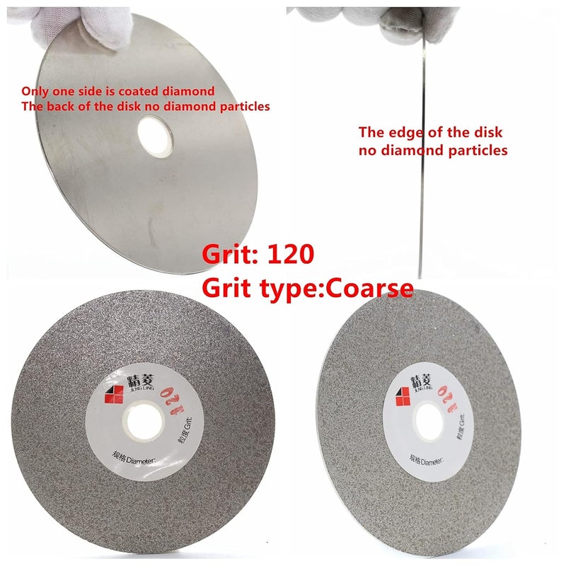Jingling 4" inch 100mm Diamond Flat Lap Discs Grinding Disk Grit 120 Coarse - Image 2